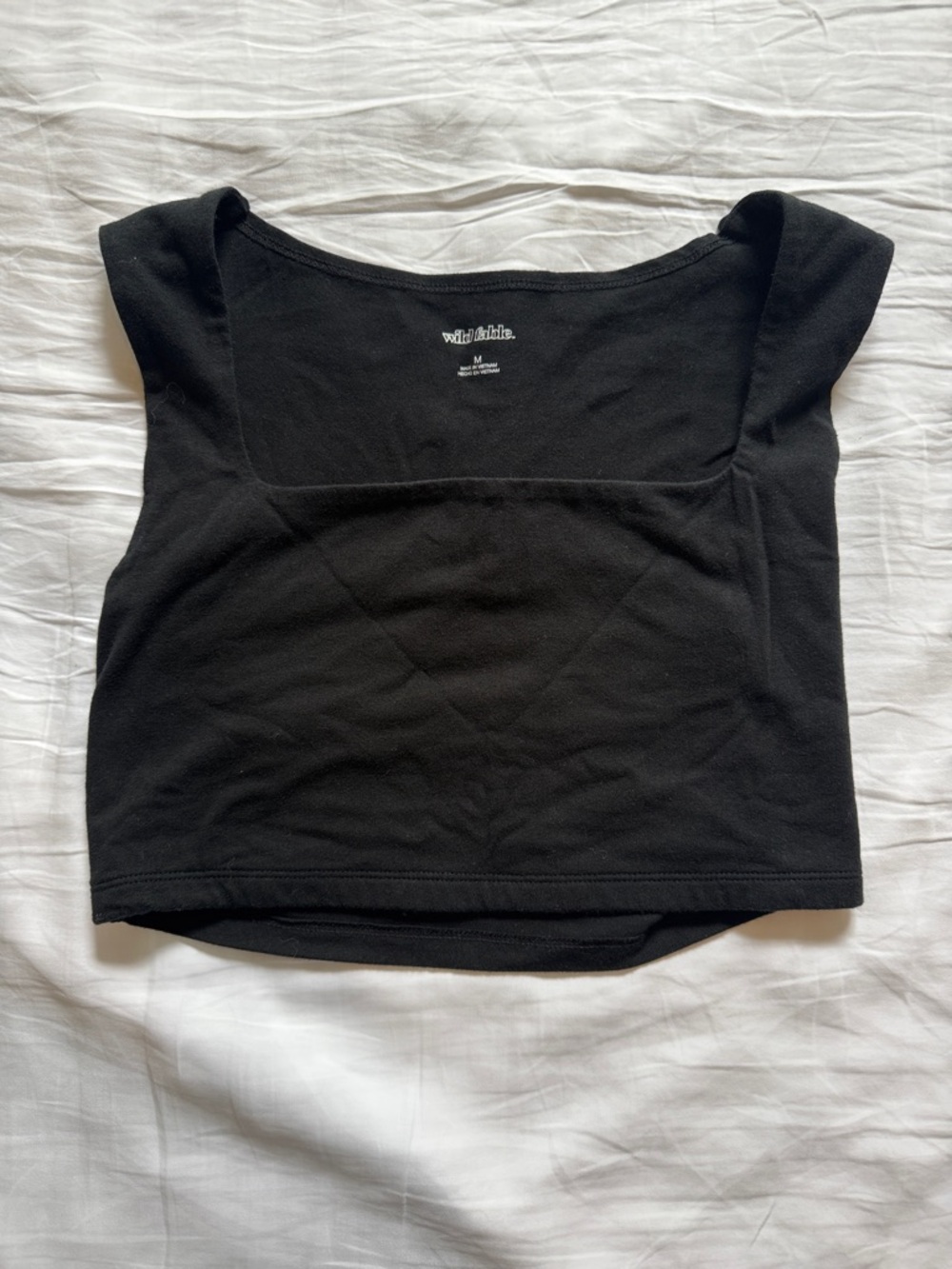 Wild Fable Black Square-Neck Cropped Tank